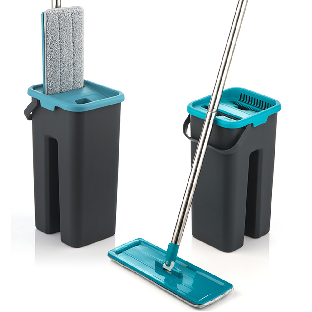 Magic Quickly Cleaning Mops with Bucket Floors Squeeze Flat Mop Home Kitchen