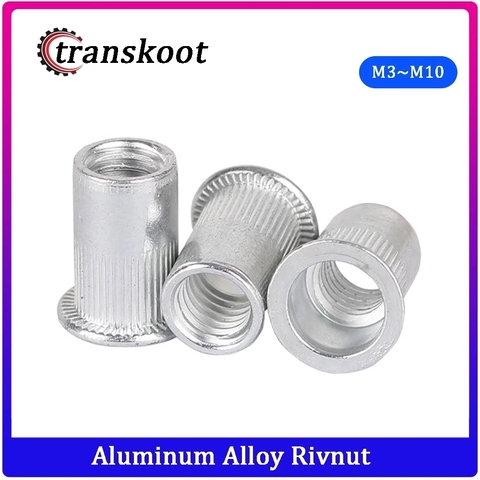 50pcs 20Pcs M3 M4 M5 M6 M8 M10 M12 Aluminum Alloy Rivnut Flat Head Threaded Rivet Insert Nutsert Cap Rivet Nut ► Photo 1/4