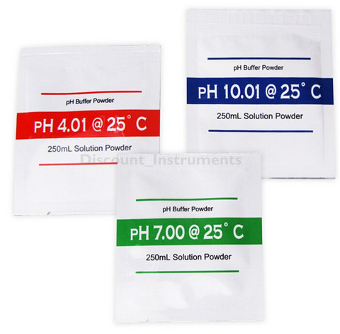 3 Bags Buffer Solution Powder for PH Test Meter Measure Calibration 4.01 7.00 10.01 ► Photo 1/6