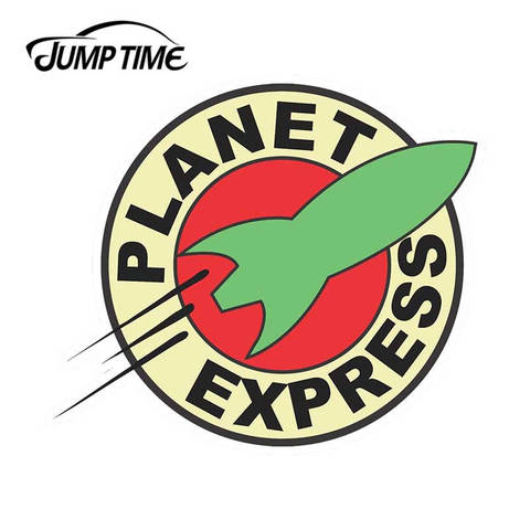Jump Time 13cm x 13cm For Futurama Planet Express Logo Vinyl Sticker Car Truck Window Decal JDM Wall Bumper Car Accessories ► Photo 1/3