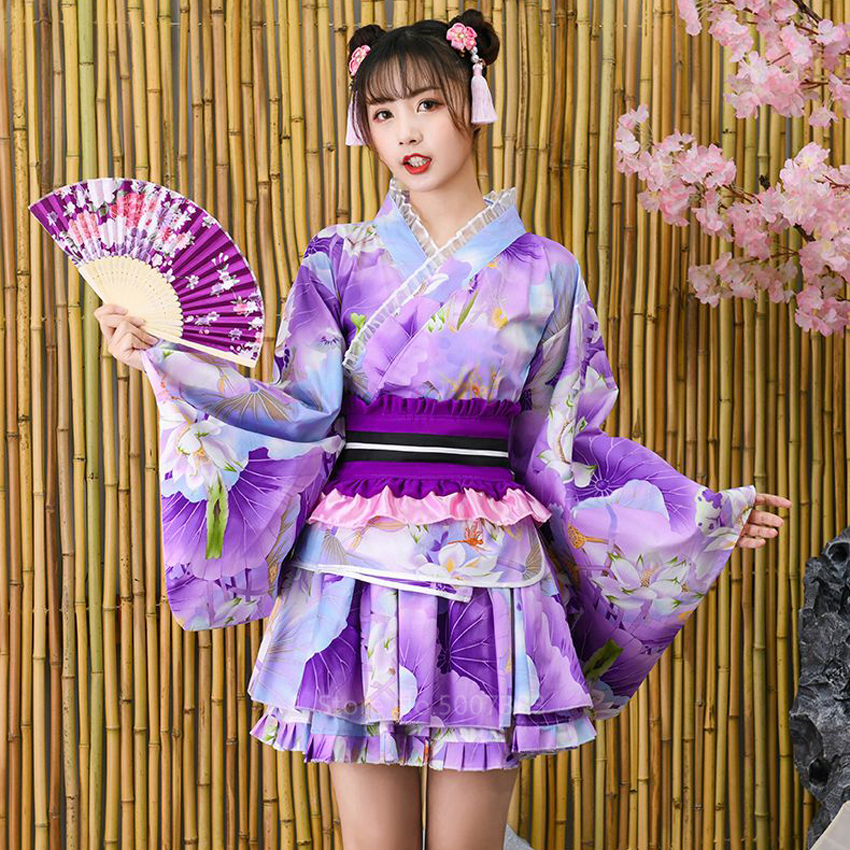 kimono dress purple