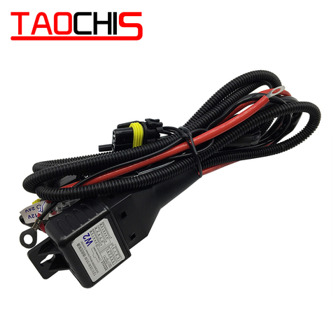 TAOCHIS 12V 35W 55W H4 Wiring harness Controller Relay control for HELLA 3R G5 3/5 KOITO Q5 WST AL projector lens Cable Wire ► Photo 1/5