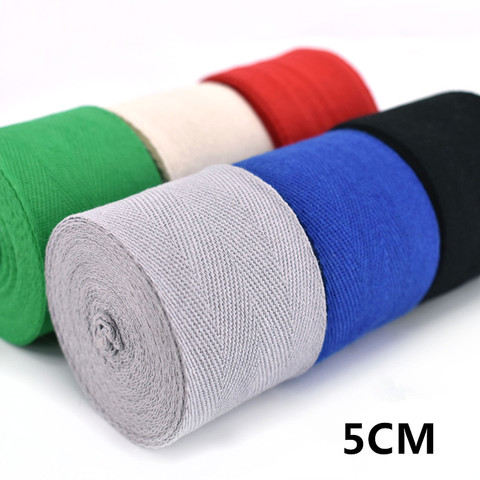 50mm x5meter Cotton herringbone webbing cotton gauze leggings bandages piping cotton with cushions mats side edging ► Photo 1/4