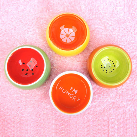 New Cute Hamster Food Bowl Fruit Color Ceramic Bowl Squirrel Gold Bear Small Pet Feeder Bowls Hamster Pet Supplies ► Photo 1/6