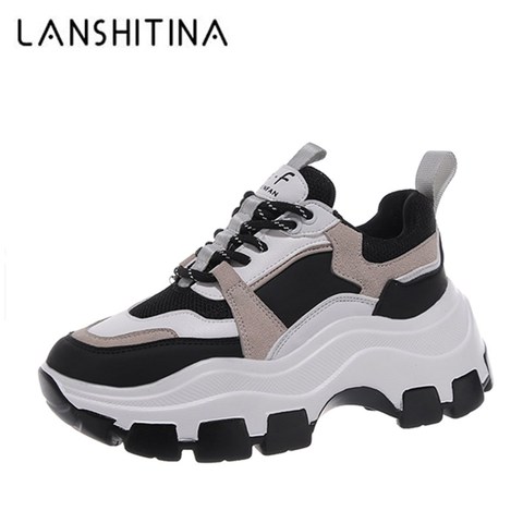 2022 Winter Platform Sneakers Women Spring 8CM Thick Bottom Dad Shoes Height Increased Casual Shoes Breathing Warm Leisure Shoes ► Photo 1/6