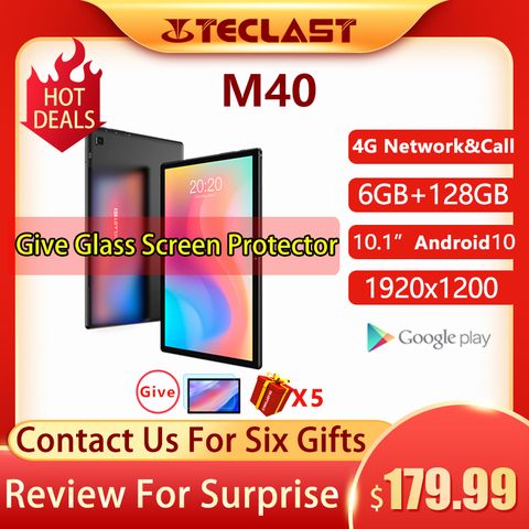 Teclast M40 10.1'' Tablet 1920x1200 4G Network UNISOC T618 Octa Core 6GB RAM 128GB ROM Tablets PC Android 10 Dual Wifi Type-C ► Photo 1/6