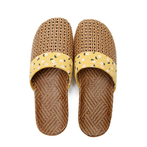 Suihyung Couples Summer Flax Slippers Linen Weave Floral Slides Sandals Women Men Indoor Shoes Home Slippers Ladies Flip Flops ► Photo 1/6
