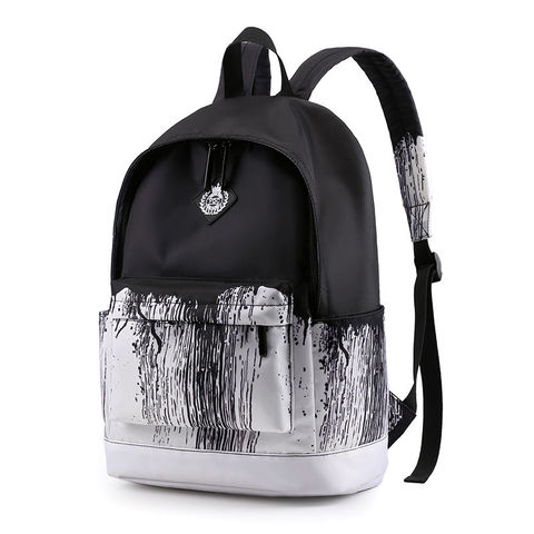 Black White School Satchel Unisex Casual Daypack Lightweight Women Back Bag Designer School Bags For Teenage Girls Boys College ► Photo 1/6