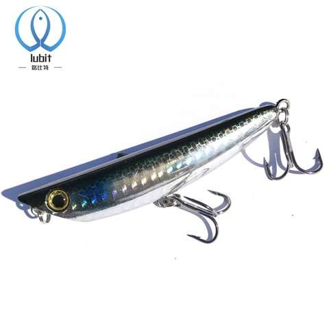 lubit popkey 80 popper pencil 9g 8cm Fishing Lure With Hook Tackle Wobblers Fish Artificial Hard Lures topwater bait pencil ► Photo 1/6