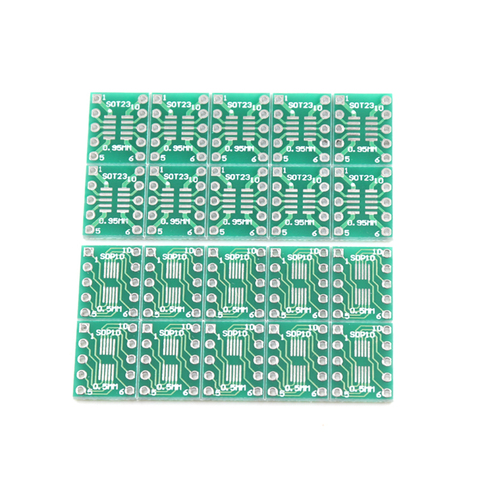 10pcs SOT23  MSOP10  to DIP Transfer Board DIP Pin Board Pitch Adapter ► Photo 1/2