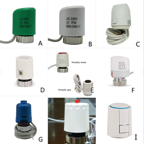 24V 230V NO NC electric thermal actuator valve head for thermostat manifold underfloor heating radiator normally opened closed ► Photo 1/6
