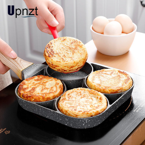 Four-hole Frying Pot Pan Thickened Omelet Pan Non-stick Egg Pancake Steak Pan Cooking Egg Ham Pans Breakfast Maker Cookware ► Photo 1/6