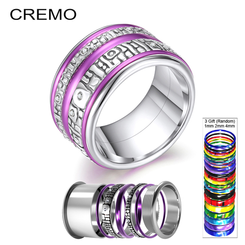 Cremo Titanium steel Turning Rings For women Combination Filled Interchangeable Spinner Ring Femme Bijoux Making Supplies ► Photo 1/6