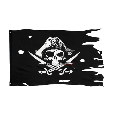 90*150cm Hole in the skull and Cross Crossbones Sabres Swords Jolly Roger pirate Dead Man's Chest Flags ► Photo 1/6