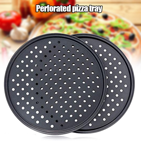 26/28/32CM Carbon Steel Non-stick Pizza Baking Pan Mesh Tray Plate Round Deep Dish Pizza Pan Tray Mould Bakeware Baking Tool NEW ► Photo 1/6
