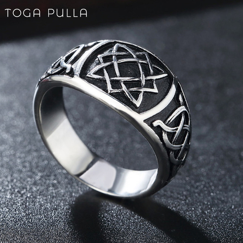 Vintage Black Viking Ring Men Women 316L Stainless Steel Norse Celticcs Knot Rings Nordic Amulet Jewelry ► Photo 1/4