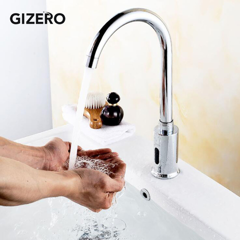 Wholesale and Retail Bathroom Hands Touchless Sink Faucet Chrome Brass Polish Electronic Automatic Hands Free Sensor Tap ZR1003 ► Photo 1/6