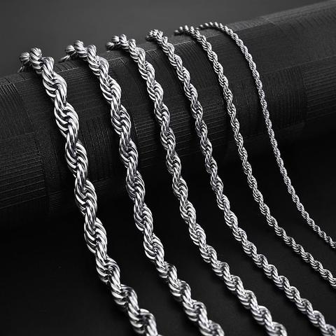 Jiayiqi 2mm-7mm Rope Chain Necklace Stainless Steel Never Fade Waterproof Choker Men Women Jewelry Gold Silver Color Chains Gift ► Photo 1/6