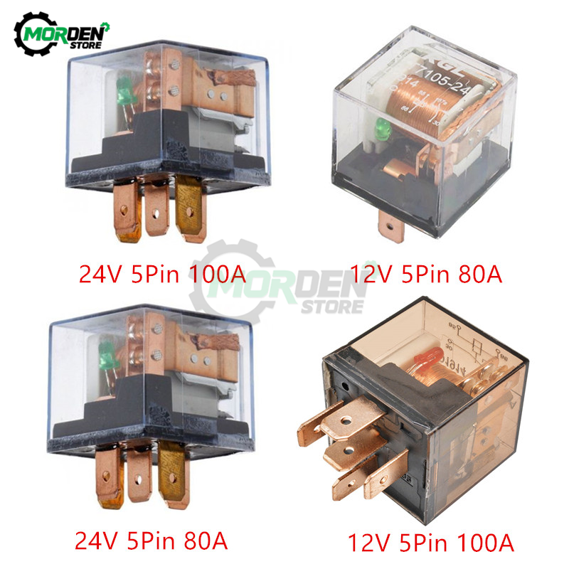 DC 12V 24V Waterproof Automotive Relay 5Pin SPDT Car Control Device 80A