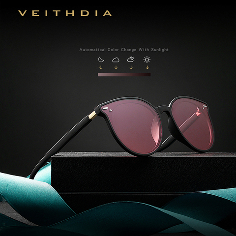 VEITHDIA Brand Photochromic Womens Sunglasses Polarized Mirror Lens Vintage Day Night Dual Sun Glasses Female For Women V8520 ► Photo 1/6