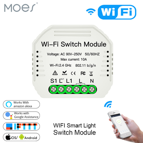 Buy Online Mini Wifi Smart Light Switch Diy Breaker Module Smart Life Tuya App Remote Control Works With Alexa Echo Google Home 1 2 Way Alitools