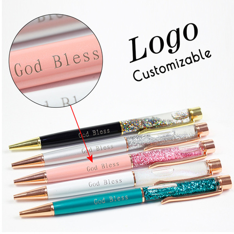 1pc New Gold Foil Pens Metal Ballpoint Pens Office Birthday Gifts Ballpoint Pens Engraved Name Private Laser Customized Logo Pen ► Photo 1/6