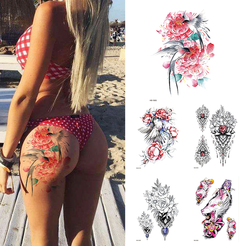 Peony Rose Temporary Tattoo Stickers,Women Body Art Tattoo,Girl Back Breast Tatoos Flower ► Photo 1/6