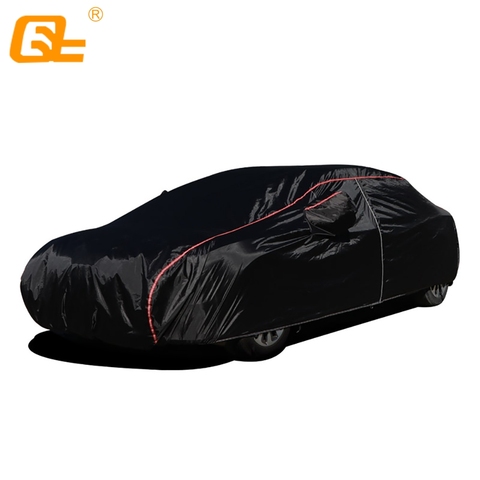 210T Universal full car covers outdoor prevent sun snow rain dust frost wind and leaves black fit suv sedan hatchback ► Photo 1/5