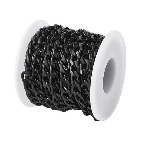 5m/roll Black/Golden Aluminum Twisted Chains Curb Chains Unwelded Link Chain with Spool for Bracelets Necklaces Jewelry Making ► Photo 1/6