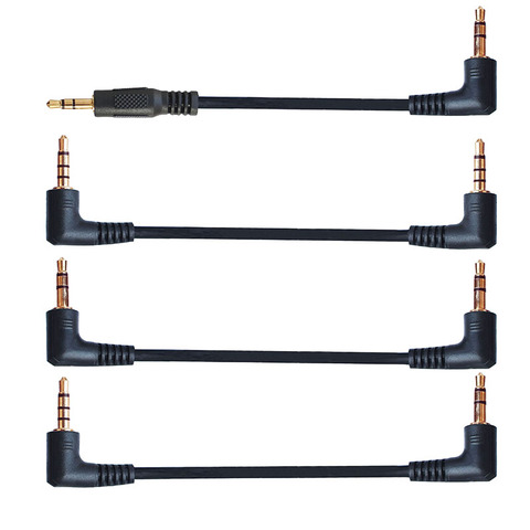 Short 3.5mm Male to Male Stero Audio Cable 90 Degree Angled  4 Pole 3 Pole  Car AUX MP3/MP4  Audio Cable ► Photo 1/4