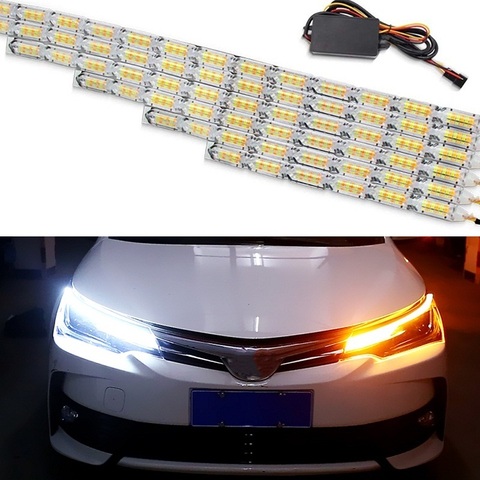 OKEEN 2x Flexible LED Strip Light DRL Daytime Running Light Waterproof Sequential Flow Headlight Runners Corner Turn Signal DRL ► Photo 1/6