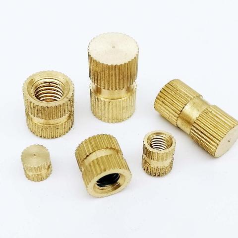 5/25X M3 M4 M5 M6 M8 Type B Solid Brass Copper Injection Molding Knurl Thread Insert Nut Embedded Nutsert Single Pass Blind Hole ► Photo 1/6