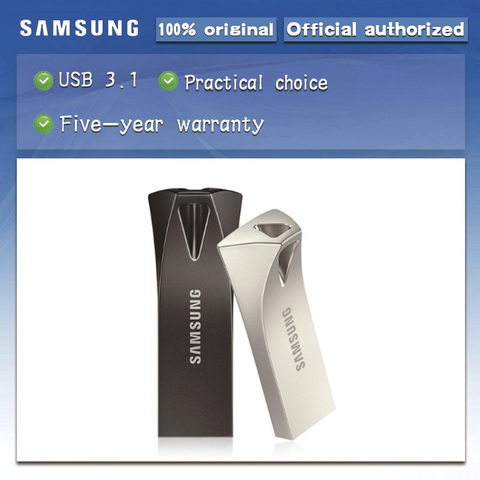 SAMSUNG USB Flash Drive Disk BAR PLUS 32GB 64GB 128GB 256GB USB3.1 pen drive up to 300MB/S  pendrive memory USB flash disk ► Photo 1/6