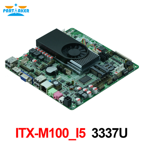 Partaker ITX-M100_I5 Intel Core i5 3337U Dual HD Display 3th Gen i5 Mini ITX Form Factor DDR3 Win XP OS Motherboard ► Photo 1/6