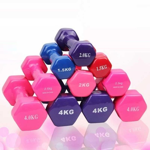 Plastic Gym Dumbbell for Women Body Building Weight Dumbbells Gym Equipment Gym Weight for Fitness Exercise dumbbells 3KG*2pcs ► Photo 1/4