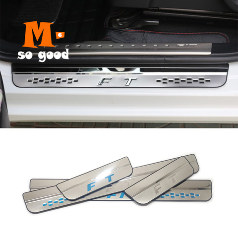 For Honda FIT JAZZ 2014 2015 2016 2017 2022 accessories Stainless Steel Door Sill Trim Protectors Guard Cover Trim Car Styling ► Photo 1/6