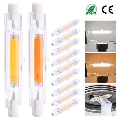 R7s Cob LED Glass Tube 118mm J118 78mm J78 COB Light Bulb 15W 20W 30W 40W 50WAC 220V Dimmable Home Lighting Replace Halogen Lamp ► Photo 1/6