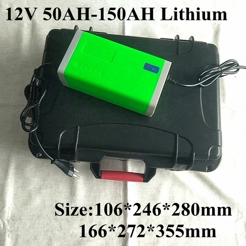 Waterproof 12V Lithium Ion Battery 12v 50AH 80AH 120Ah 150Ah for Trolling Motor Boat Solar Energy Storage+ 12.6v 10A Charger ► Photo 1/4