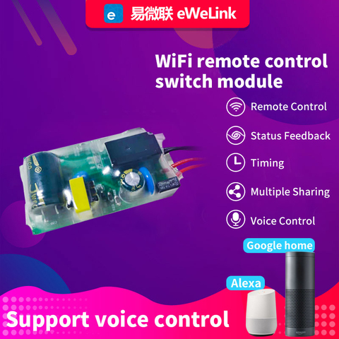 EWeLink WIFI Light Switch Module 180-240V DIY Single Fire Switch Modification Module No Neutral Wire Needed Alexa Google Home ► Photo 1/6