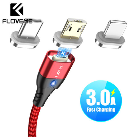 FLOVEME Magnetic Cable Micro USB Type C For iPhone 11 Samsung Fast 3A Magnet Charging Data Wire Cord USB Type C Cable For Phone ► Photo 1/6