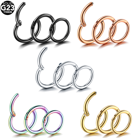 1Pc G23 Titanium Hinged Segment Nose Ring Open Small Septum Piercing Nose Earrings Women Men Ear Nose Piercing Body Jewelry ► Photo 1/6