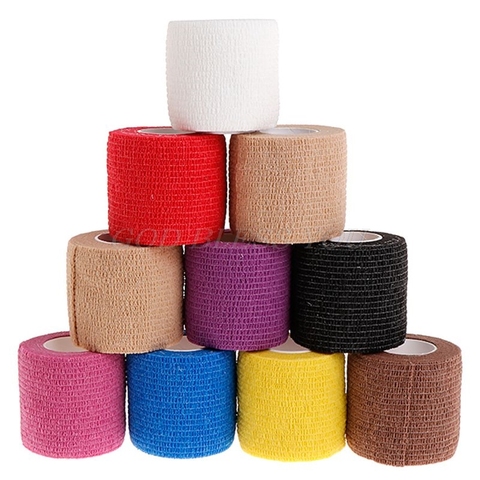 10pcs 5cm Disposable Tattoo Self-adhesive Elastic Grip Bandage Wrap Sport Tape Drop Shipping ► Photo 1/6