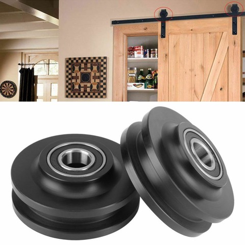 2PCS Bathroom double bearing barn door pulley American sliding door pulley wheel cabinet window pulley barn Door Runner ► Photo 1/6