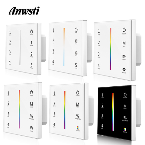 Wall Mounted Touch Panel 2.4G Wireless DMX512 Master RF Dimmer Controller for Single Color CCT RGB RGBW RGBCCT LED Strip Lights ► Photo 1/6