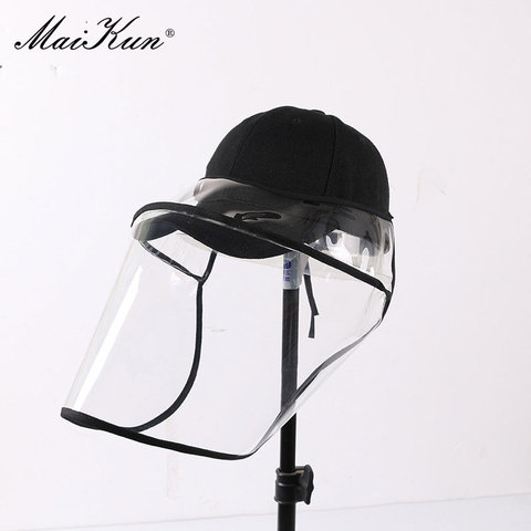 Maikun PPE Isolation cap protective mask HD transparent child adult full face splash-proof baseball cap detachable mask ► Photo 1/5