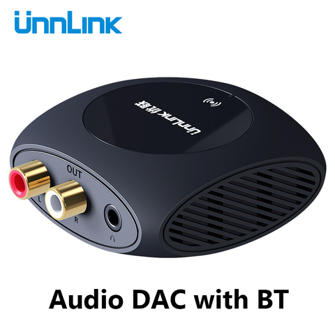 Unnlink 192Khz Digital to Analog Audio Converter Decoder Spdif Toslink Coaxial to Analog Stereo 3.5mm 2RCA DAC with BT for TV ► Photo 1/6
