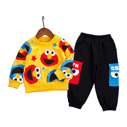 Spring Baby Boys Girls Casual Clothes Kids Cartoon T-Shirt Pants 2Pcs/Sets Infant Cotton Clothing Set Children Fashion Tracksuit ► Photo 1/6