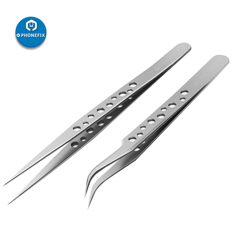 Electronics Industrial Tweezers Anti-static Curved Straight Tips Precision PCB soldering tweezers for Phone Repair Tools ► Photo 1/6