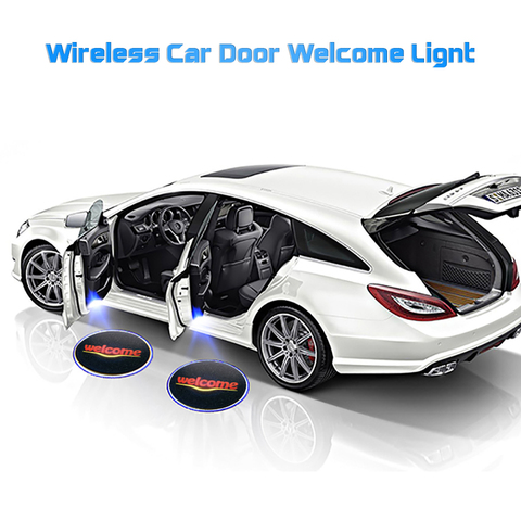 2PC Universal Wireless Door Welcome Light Logo No Drill LED Laser Phantom Projector Light for Ford Chevrolet Honda Toyota Kia ► Photo 1/6