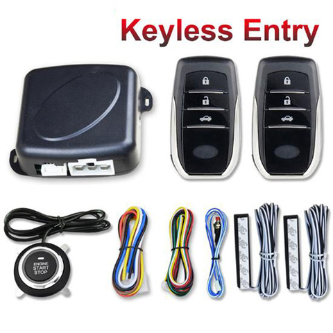 Hot sale Keyless entry system start  remote engine start car alarm system start stop button stop pke car central lock auto alarm ► Photo 1/6